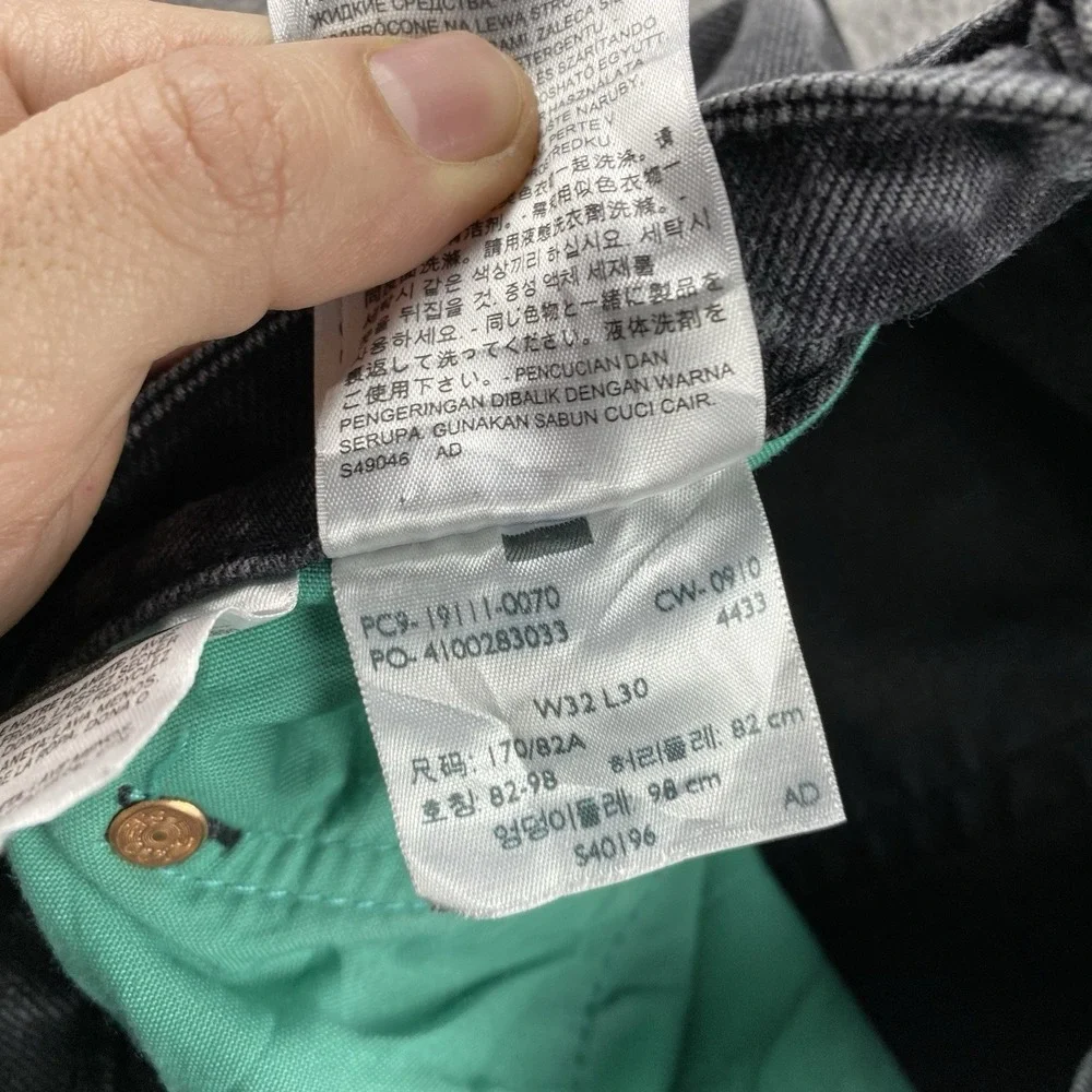 Levis 511 Slim Fit Jeans Mens 32x27 Black Low‎ Rise